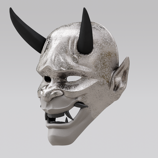 hannya máscara 00 oni tradicional japonés samura demonio cosplay disfraz folklore cara 3d print model - Mito3D