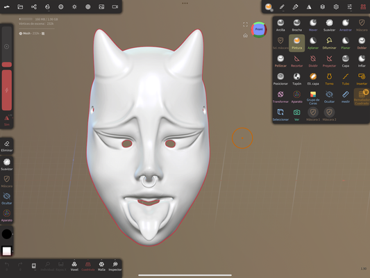 hannya mujer art mascara namanari oni 3d print model - Mito3D