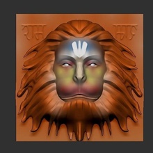 Hanuman Gesicht cad Modell 3d Kunst 3d print model - Mito3D