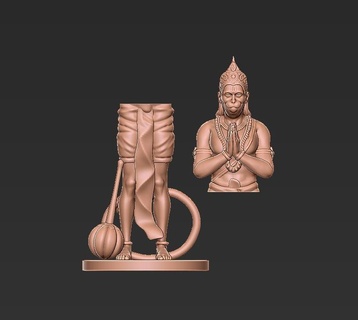 hanuman Dio scultura statua anjaneya bal bhim cast modulo forma intagliare figurina oggetti collezione 3dprint resina formlabs Bambola manichino 3d print model - Mito3D