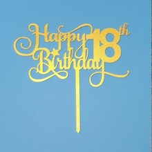 contento 18th cumpleaños pastel sombrero copa celebracion 18 Dieciocho legal decoración 3d print model - Mito3D