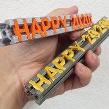 2020 20cm x 20 ekstruzyon mutlu ev yeni yıl yılınız kutlu olsun 3d print model - Mito3D