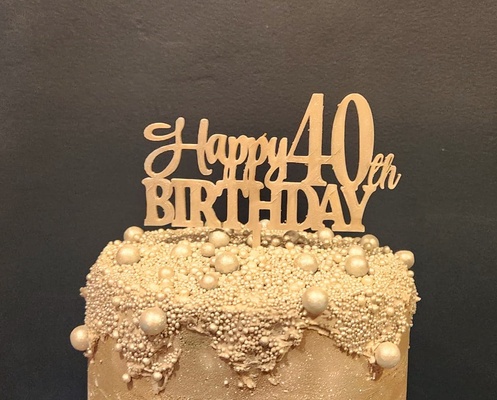 contento 40th compleanno torta cappello cilindro casa biscotto taglierina cottura decorazione cupcake cucina arte 3d print model - Mito3D