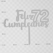 contento 72nd cumpleaños pastel sombrero copa Felicidades 72 años 3d print model - Mito3D