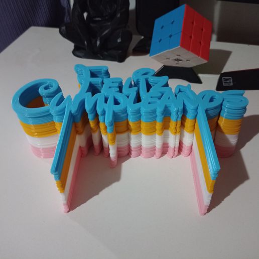 glücklich Geburtstag Kuchen fickt 3D print model - Mito3D