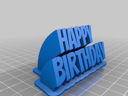 happy birthday customized office 3d print model - Mito3D