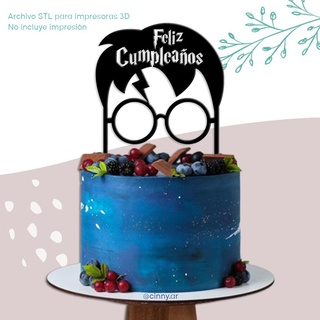 happy birthday - harry potter cake topper caketopper cakes harrypotter hp events occasions 3d print model - Mito3D