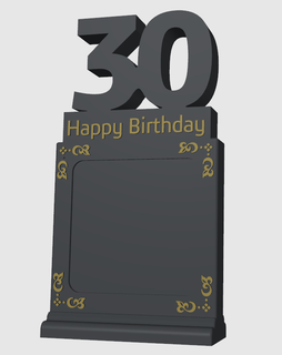 feliz aniversário 30 ficar pé presente 3d print model - Mito3D