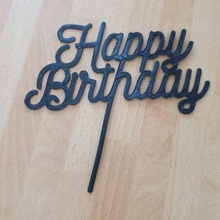 happy birthday cake topper art decoration 3d print model - Mito3D