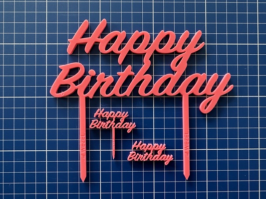happy birthday cake topper cupcake design celebration 3d print model - Mito3D