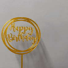 feliz aniversário círculos bolo chapéu coco Adorno pastel coberturas 3d print model - Mito3D