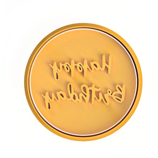 mutlu doğum günü kurabiye kesici kesiciler fondan fırın Badem ezmesi 3D print model - Mito3D