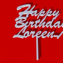 glücklich Geburtstag Loreen 3d print model - Mito3D