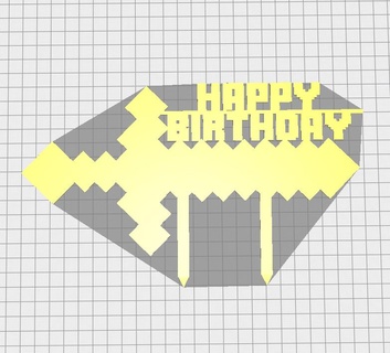 feliz aniversário Minecraft cumplea cumpre 3d print model - Mito3D