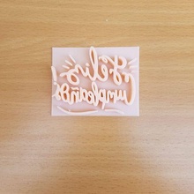 heureux anniversaire timbre timbres biscuits Nombres biscuit cuisine coupeurs Gâteaux porcelaine boulangerie cuisinier coupeur 3d print model - Mito3D