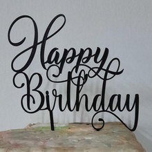 happy birthday topper topper cake poster cake decoration 3d print model - Mito3D