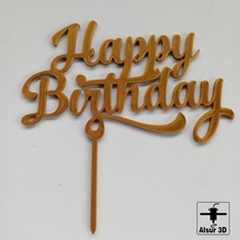 happy birthday topper cake stl 3d file 3d print model - Mito3D