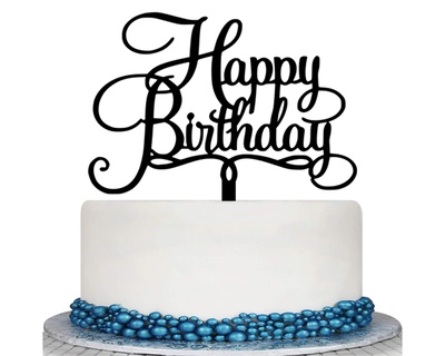 happy birthday topper svg stl cake fondant anniversary 3d print model - Mito3D