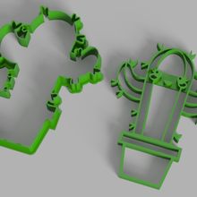 happy cactus cookie cutter 3d print model - Mito3D
