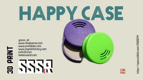 happy case Home circular box snap fastener case  3d print model - Mito3D