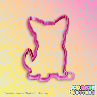happy chihuahua sitting cookie cutter mold silhouette kutters kitchen food recipe cookies 3d print contour 3d print model - Mito3D