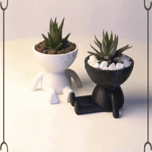 happy child planter pot vase decoration garden flower 3D print model - Mito3D