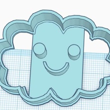feliz nube cortador de galletas varios sharp sonriendo en la cookie 3d print model - Mito3D