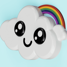 happy cloud toy art scrunchie rainbow 3d print model - Mito3D