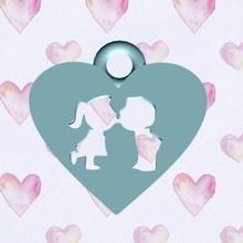 coppia felice san valentino vari amore valentin cuore ciondolo di 3d print model - Mito3D