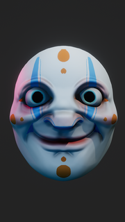 happy creepy clown mask 3d print model - Mito3D