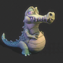 happy crocodile art funny toy miniature cartoonish stylized cartoon esun esun3d animal 3d print model - Mito3D