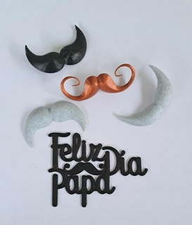 happy dad's day - vigotes mostachos dad mustaches paternal beard men's facial style father figure shaving personal care fashion personality male icon 3d print model - Mito3D