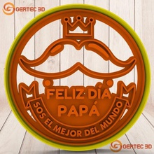 happy day dad mustache dough cutter - cookie home sharp stl design parent give moustache 3d print model - Mito3D