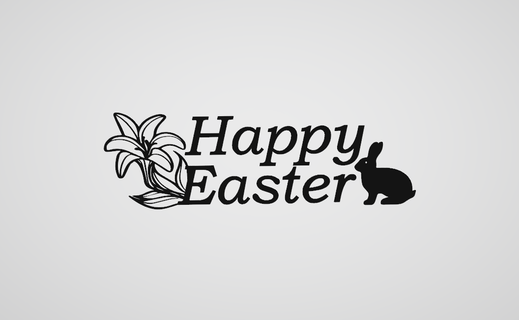 heureux Pâques lapin fleur 3d print model - Mito3D