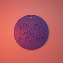 happy easter 2 keychain eggs april rabbit 3d print model - Mito3D