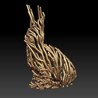 contento Pasqua coniglietto stampabile parametrico modellazione coniglio divertente 3d print model - Mito3D