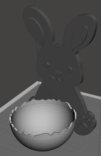 glücklich Ostern Hase Stand geknackt conejo Glückseligkeiten Huevo Spielzeug Topf Halter Unterstützung Bleistift Schüssel Süßigkeiten Blumentopf Eier Schokolade Deko Dekoracion Pflanzer Geschenk regalo messi 3d print model - Mito3D