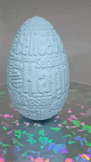 feliz Páscoa nuvem ovo vela acolhedor palavras cultos páscoa 3d print model - Mito3D