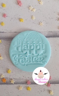 happy easter embosser ideal cupcakes decoration 3d print model - Mito3D