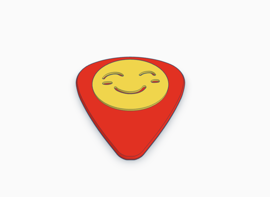 happy emoji guitar pick bass electric acoustic joy instrument music rock classical pickcard band group collection card 3d print model - Mito3D
