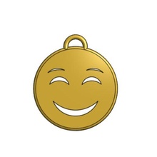 happy emoji keychain gadget gift gifts idea ideas key simple easy cheap small tiny cool fun funny 3d printing 3d print model - Mito3D