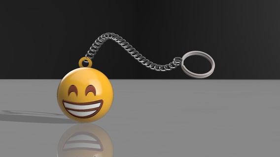 contento emoji portachiavi keychains3d chiave squillare 3d print model - Mito3D