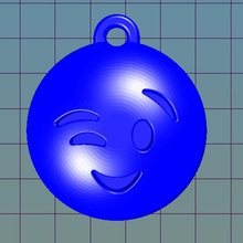 happy emoji keychain art 3d print model - Mito3D