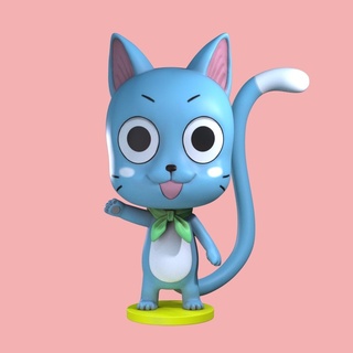 feliz fada rabo ventilador arte gato azul anime desenho animado natsu asas Miau 3d print model - Mito3D