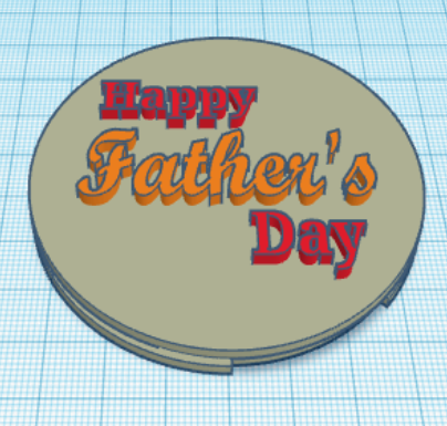 happy father's day fondant stamp 3D print model - Mito3D