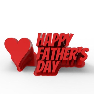 happy father day - gift dad home art heart decor decoration text 3d print model - Mito3D