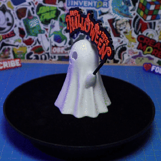 happy ghost lamp halloween decoration decor best seller free 3d print model - Mito3D