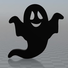 happy ghost various halloween logo magnet toy 3d print model - Mito3D