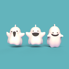 happy ghosts art halloween cute funny sculpture miniature cartoon toy decorative play ghost fun 3d print model - Mito3D
