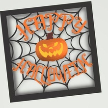 happy halloween art sign holiday spiderweb fun cute jack o' lantern 3d print model - Mito3D